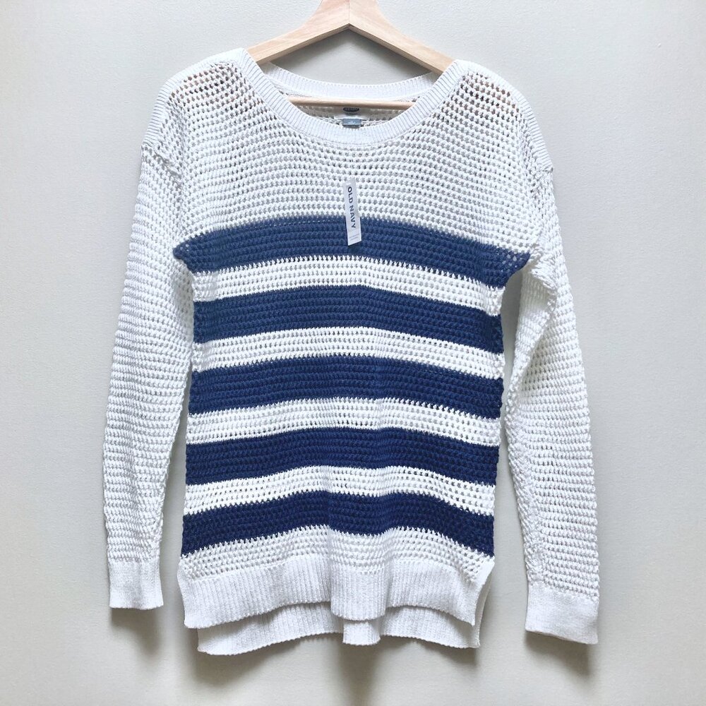 NWT Old Navy Stripe Crochet Sweater